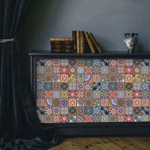 小薇欧式复古自粘柜子翻新家具贴