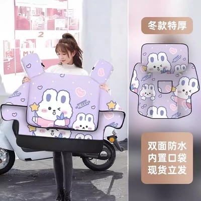 双面防水电动车挡风被秋冬季加绒加厚电瓶机车防风全包防雨罩冬