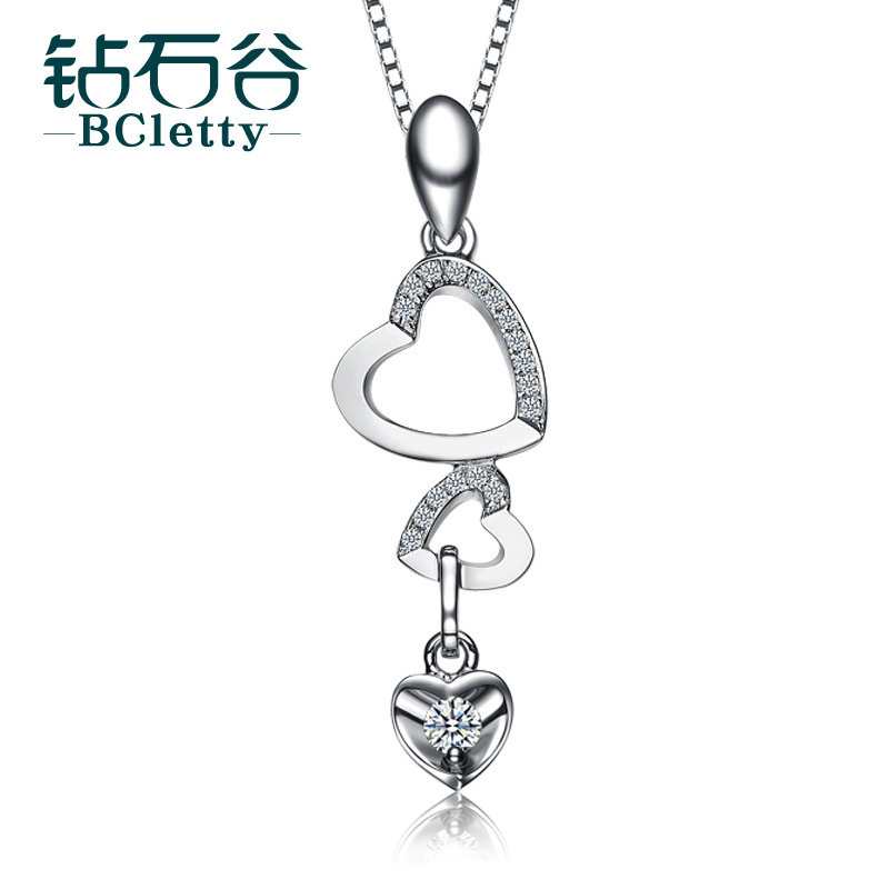 钻石谷 白18k心形钻石吊坠女款群镶钻石吊坠钻石项链吊坠项坠|msdalam kategori barang kemas/berlian/Emerald/emas, perhiasan Diamond (baru), Neckwear - dari Buy2taobao.com untuk memberikan perkhidmatan ejen Taobao profesional membeli