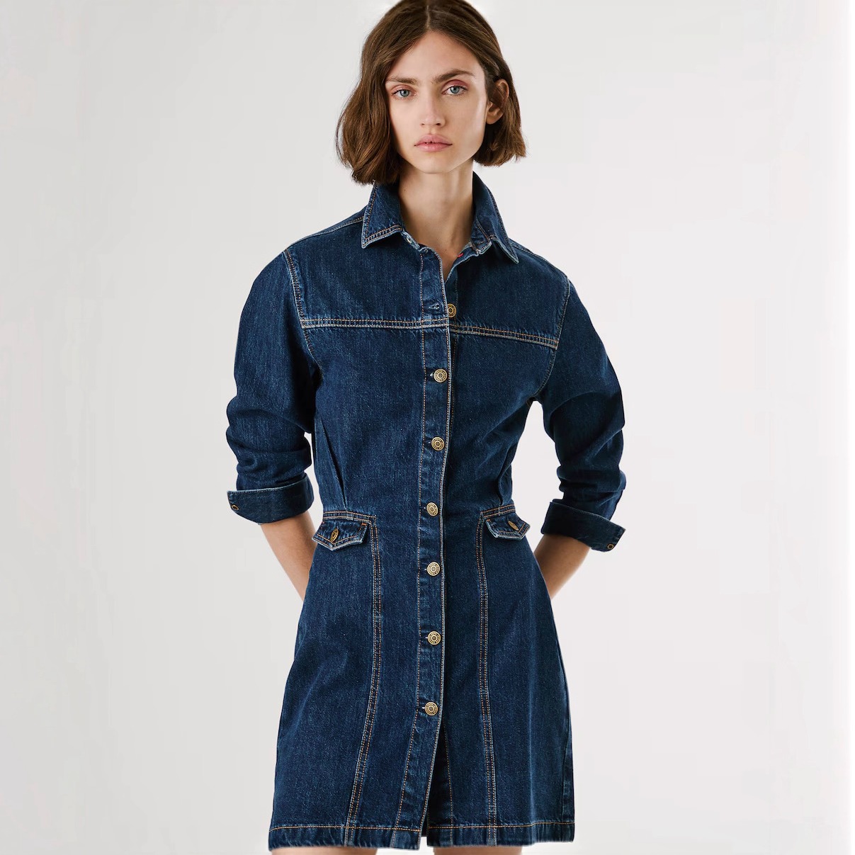 代购elcorteingles牛仔连衣裙