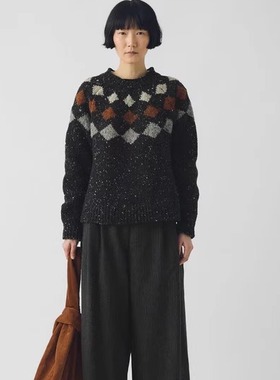 英国正品Toast 女士菱形羊毛毛衣时尚百搭秋冬针织上衣 直邮代购