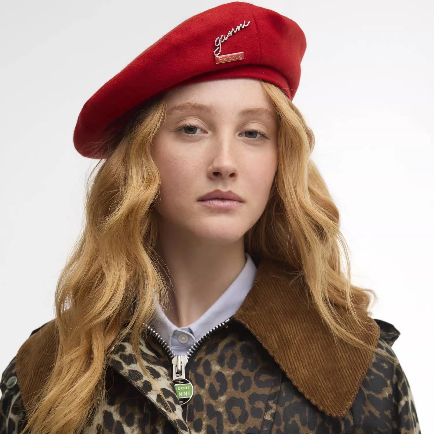 英国代购Barbour联名款纯羊毛贝雷帽