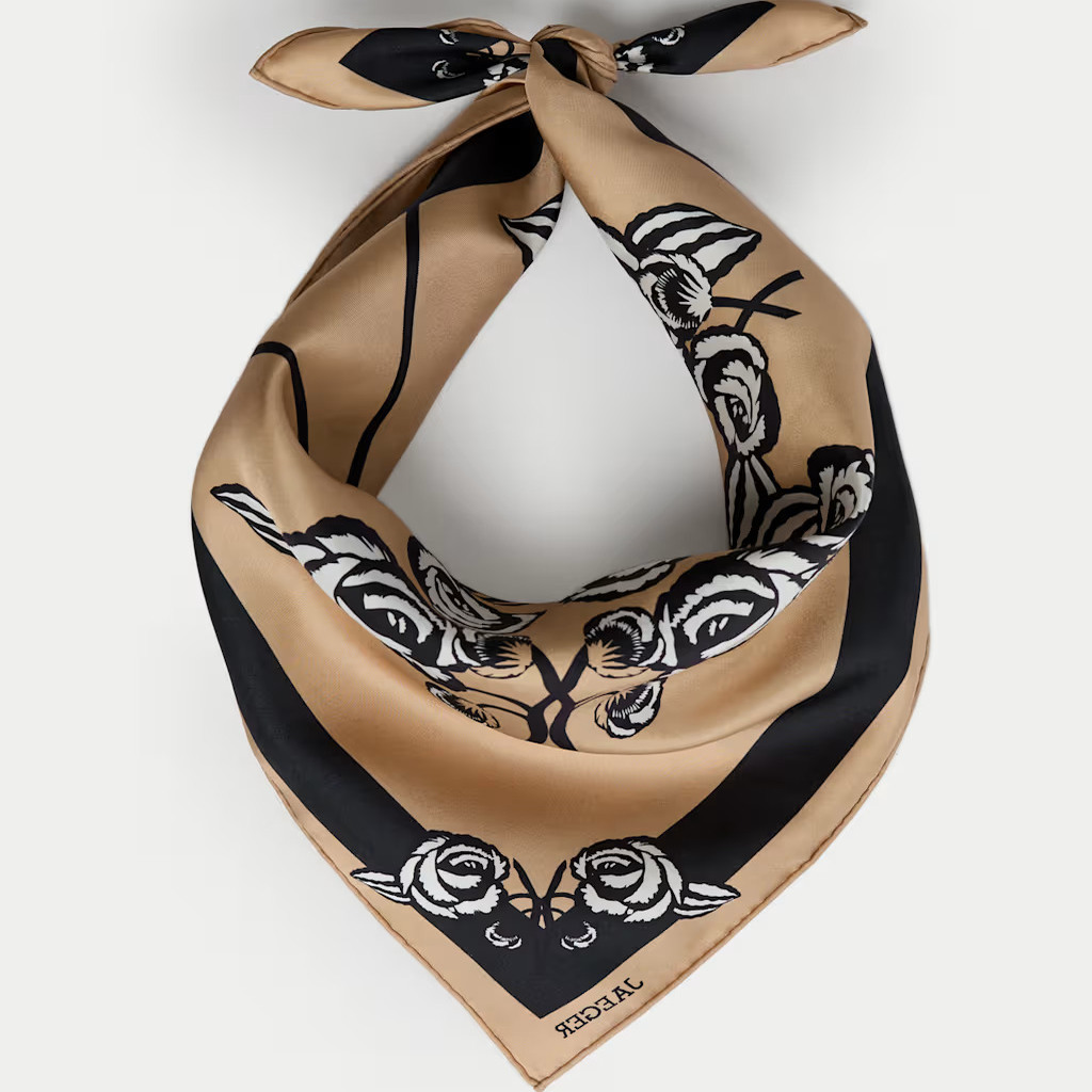 英国代购MS复古植物花卉小方巾