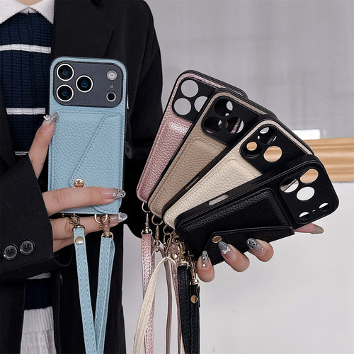 苹果皮质零钱插卡包可斜挎手机壳