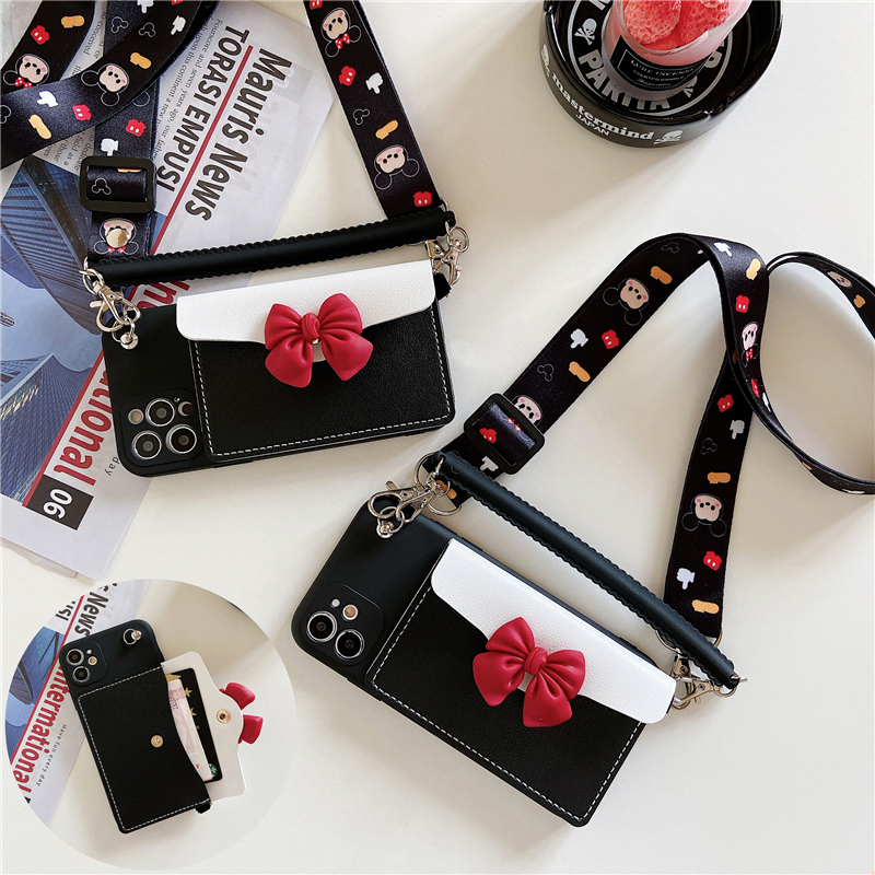 华为系列日韩蝴蝶结可斜挎零钱包