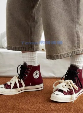 CONVERSE匡威1970S秋冬男女休闲板鞋圣诞深酒红色A17904C A17907C