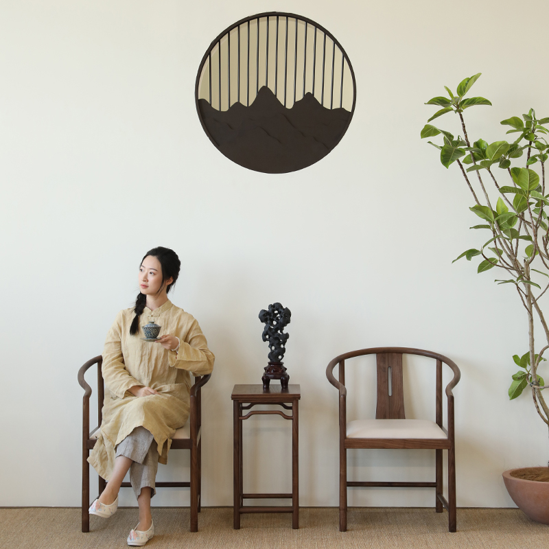 北美黑胡桃木餐椅实木休闲椅书桌椅子新中式圈椅明式围椅茶椅主人