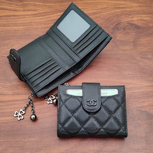 鱼子酱钱包女款 真皮高级卡包钱夹皮夹子银包一体小巧香奶 2025新款