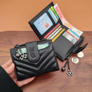 卡包多功能 高级感钱夹皮夹子短款 真皮杨树林银包钱包女款 2026新款