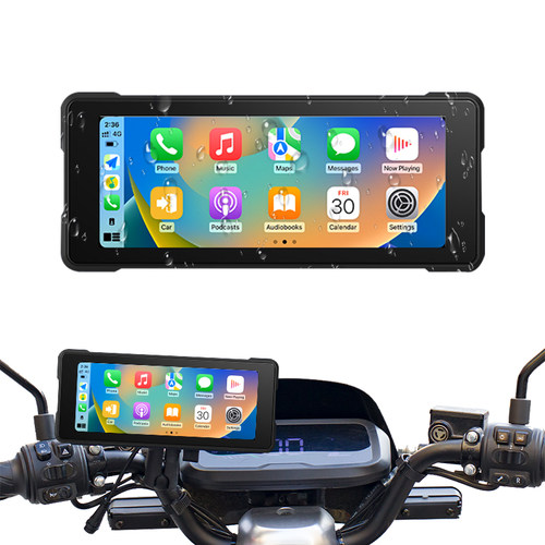 6.86寸摩托车导航Motorcycle无线Carplay安卓Auto行车记录仪胎压