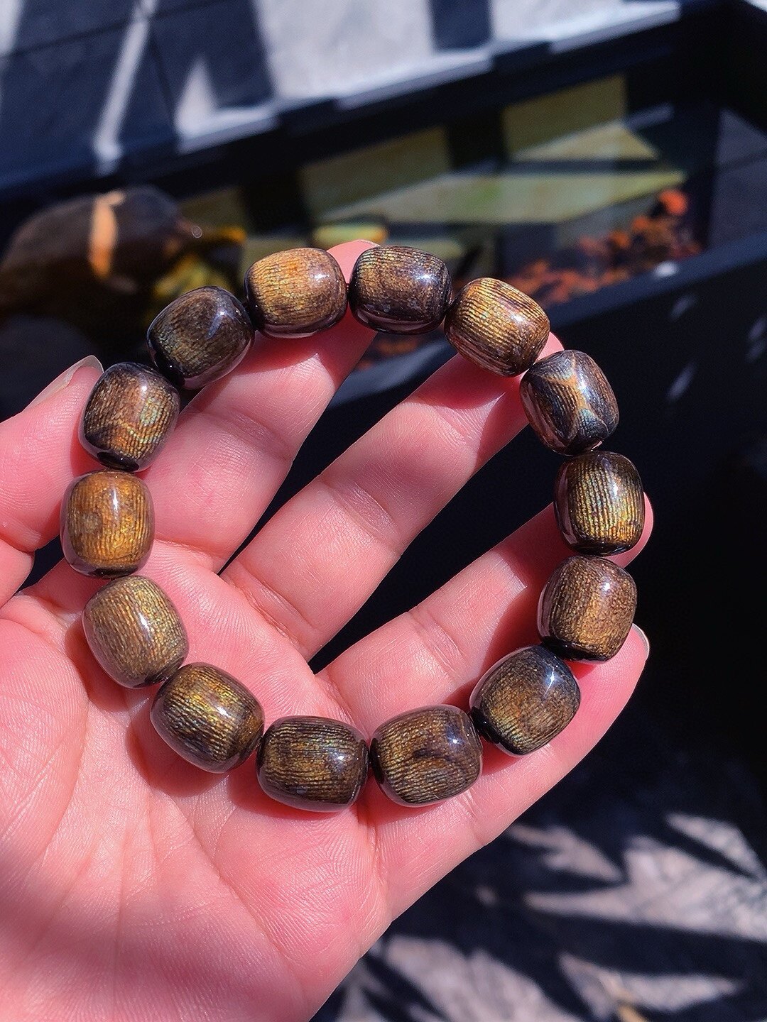 深水金珊瑚手串吊坠 宝石珊瑚孔雀蓝手串挂件