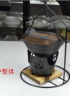 商用手挽螺纹锅出口日式铸铁板