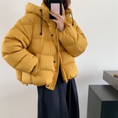 新款 外套 女95白鸭绒加厚小个子连帽韩版 泡芙2025冬季 羽绒服短款