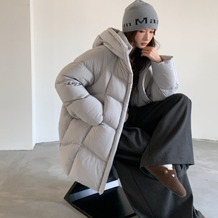 2025冬季新款羽绒服女韩版95白鸭绒中长款云朵泡芙加厚保暖面包服