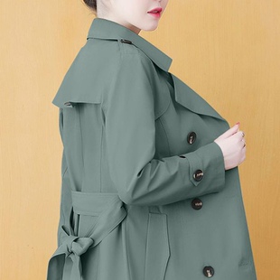 有里布！中长款韩版修身风衣女2026春秋新款显瘦妈妈时尚休闲外套