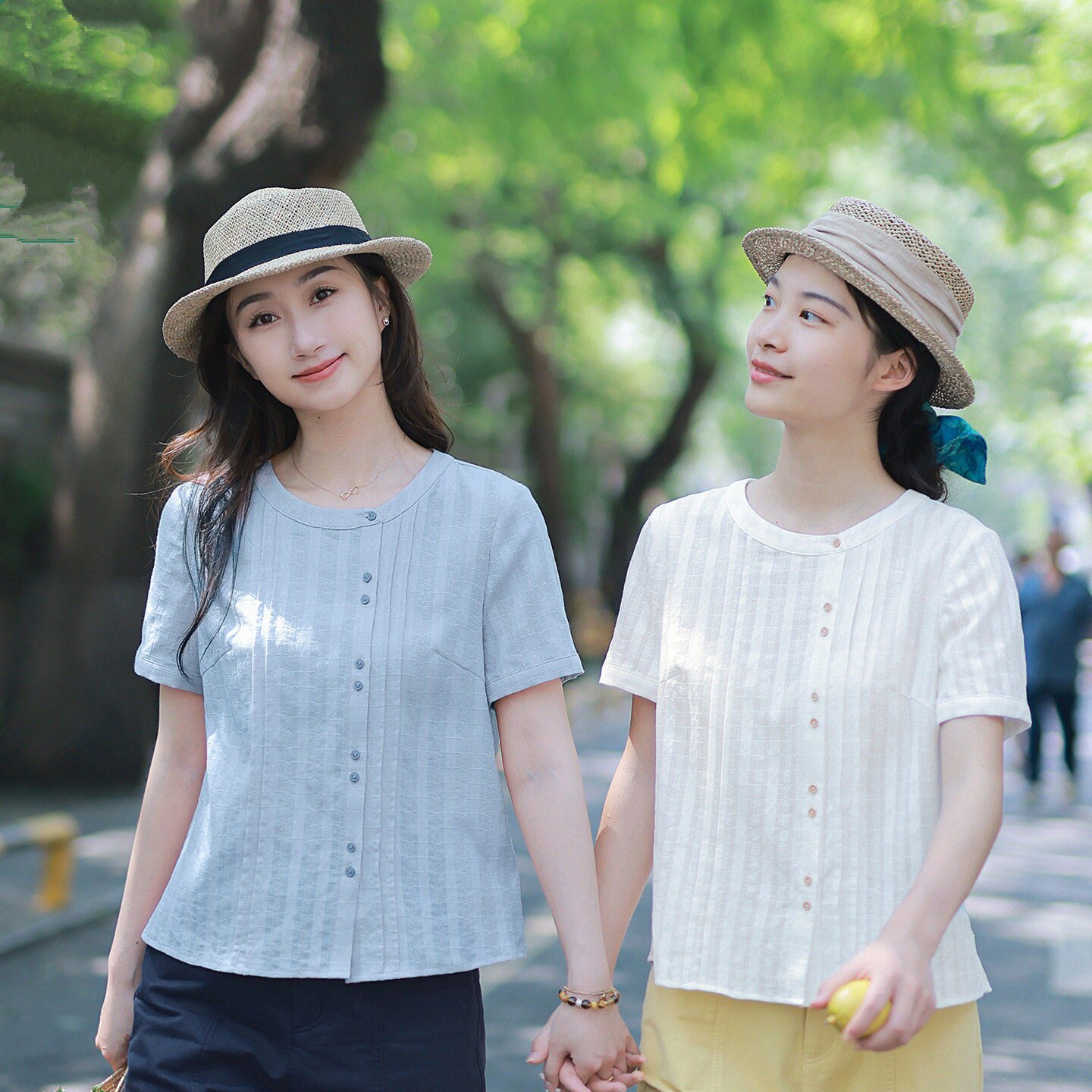 纯棉衬衫女短袖设计感图片
