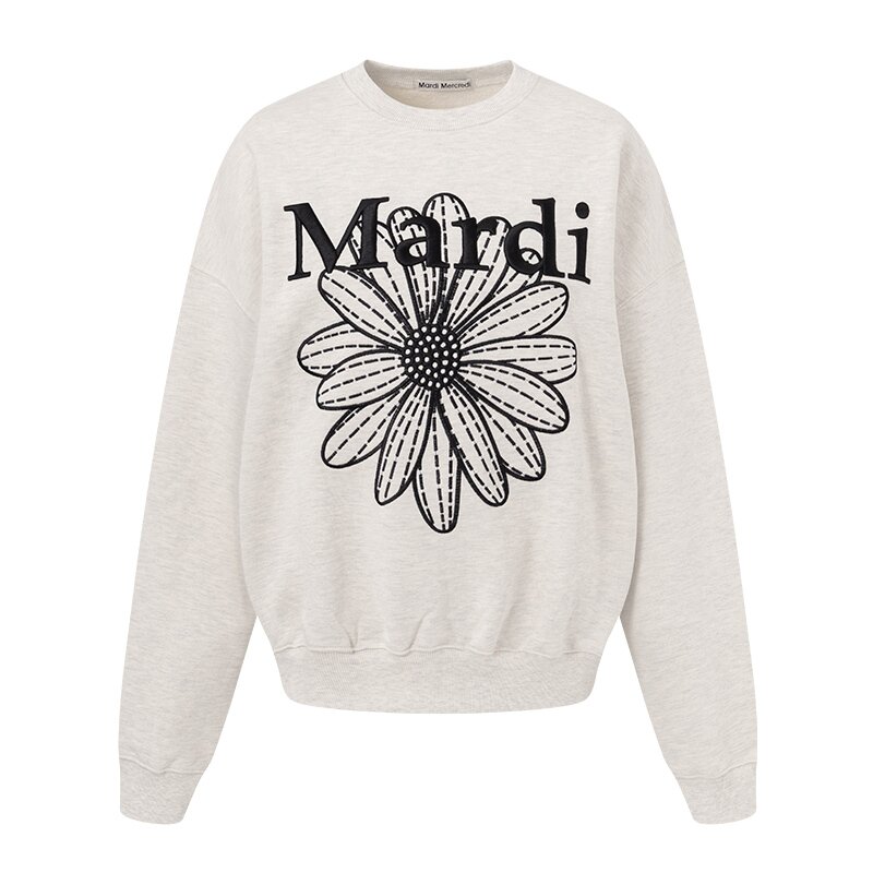 Mardi卫衣小雏菊经典腊肠狗上衣圆领刺绣印花女韩系新款秋冬卫衣