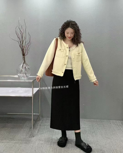 EF频道新款韩版宽松显瘦时尚洋气潮小香风外套特价