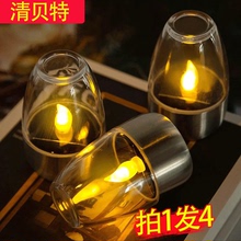 太阳能灯户外庭院LED不锈钢蜡烛灯露台草坪甲板万圣节装饰小夜灯