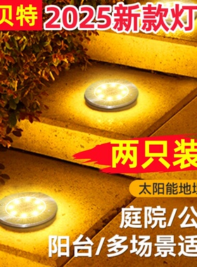 太阳能户外庭院灯不锈钢地插灯家用庭院景观灯防水照明氛围灯8led
