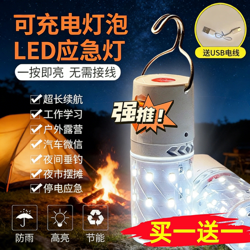 USB充电超亮应急户外露营灯泡