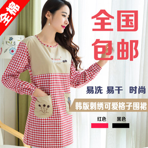 围裙厨房家用2021新款罩衣女士上衣长袖防水反穿衣羽绒服罩衣大人