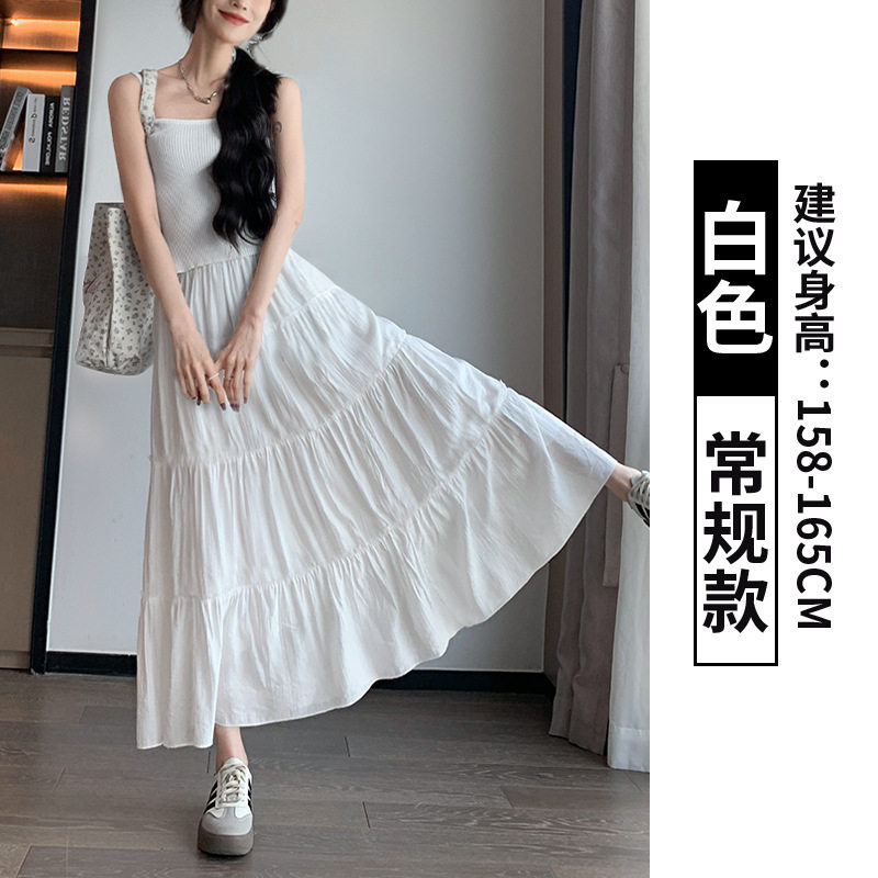 白色半身裙女夏2026新款高腰a字长裙大码胖mm显瘦百褶蓬蓬蛋糕裙