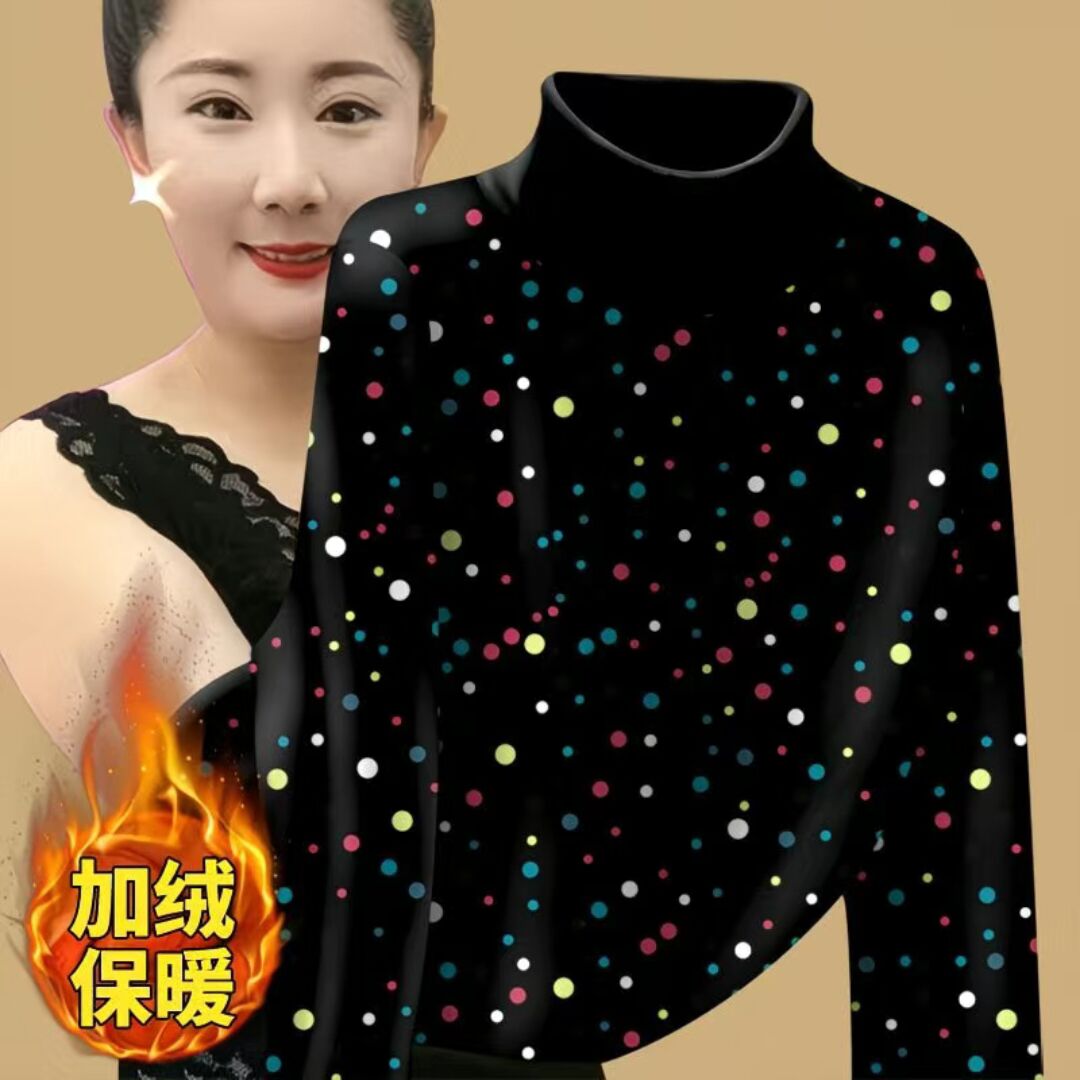 新品2025秋冬爆款T恤打底衫时尚洋气女装保暖上衣德绒半高领长袖