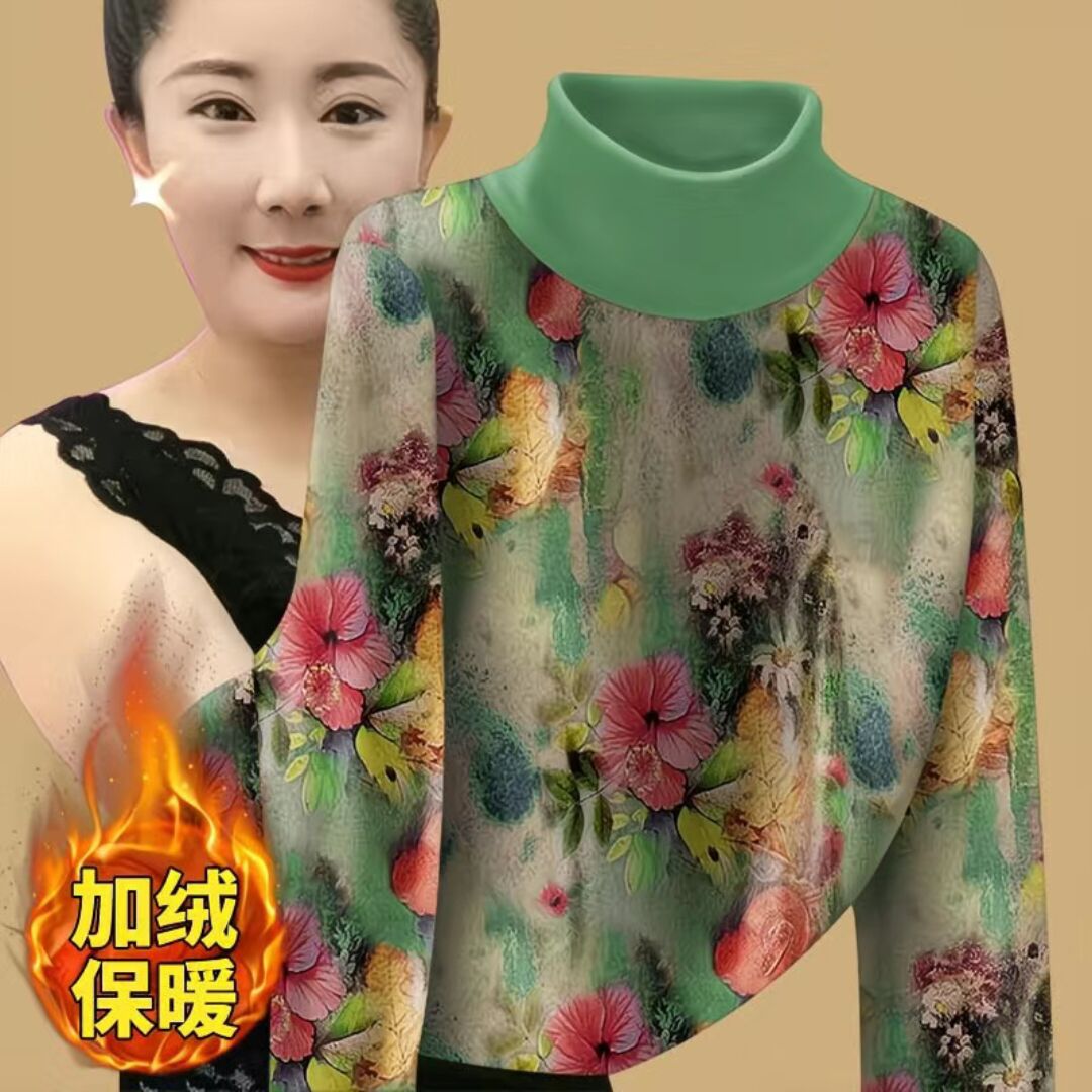 新品2025秋冬爆款T恤打底衫时尚洋气女装保暖上衣德绒半高领长袖