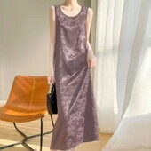 高档提花背心裙女2025夏季 新款 连衣裙内搭打底吊带长裙外穿裙子女