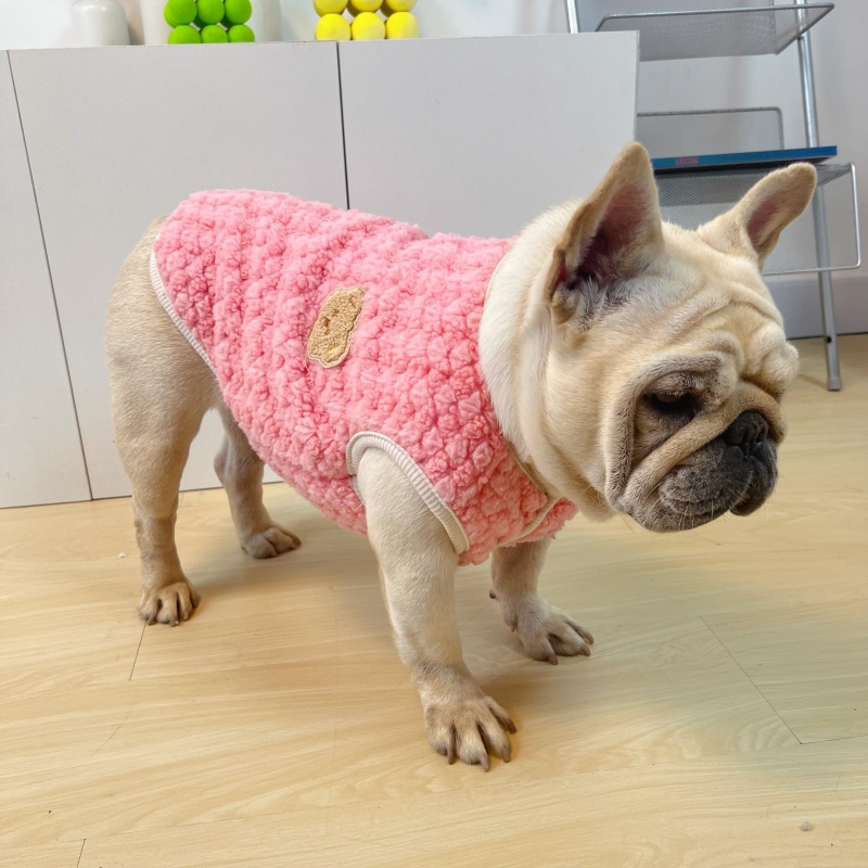 法斗衣服秋冬季加绒加厚棉背心保暖马甲巴哥斗牛犬大码胖狗狗衣服