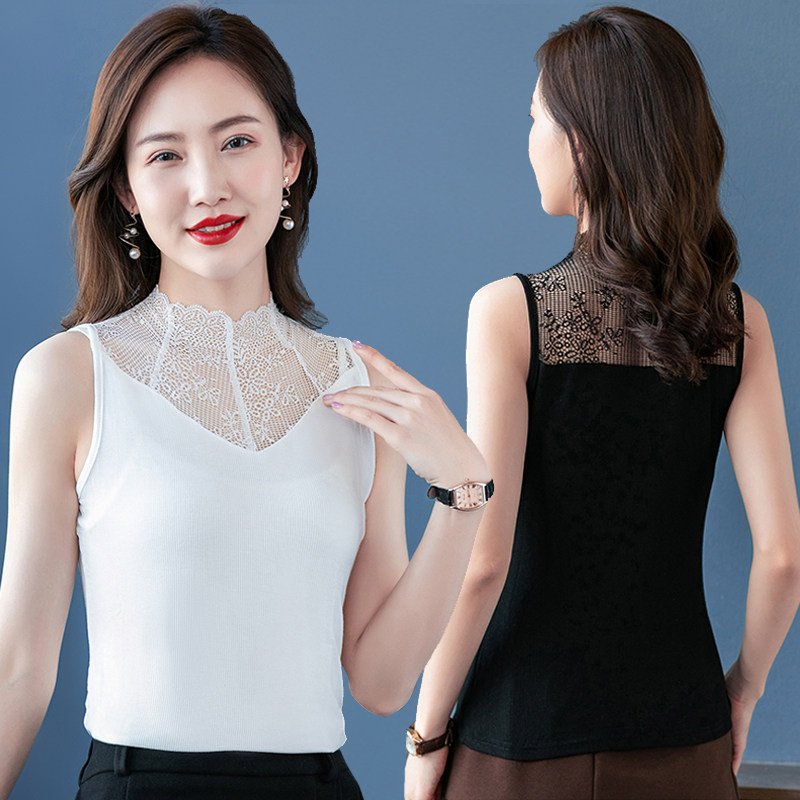 时尚春夏吊带背心内搭高级感蕾丝可外穿小衫大码洋气显瘦无袖上衣