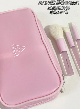 3ce樱花粉周边果冻粉柚系列新品化妆刷水杯化妆箱粉紫色化妆包女