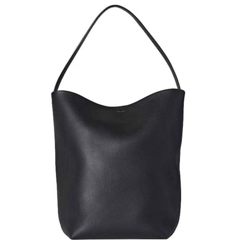 新款植鞣头层牛皮大容量托特包时尚单肩斜挎水桶包休闲真软皮包女