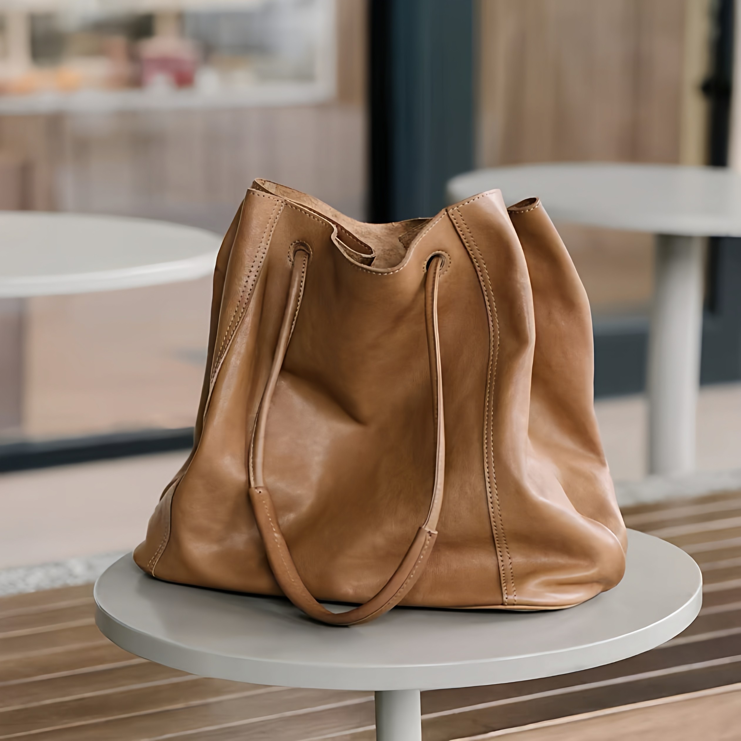 露嫚妮琦水桶包女真皮斜挎通勤大容量托特包小众植鞣子母牛皮包包,箱包皮具/热销女包/男包,水桶包,淘宝优惠券,粉丝福利购,淘宝优惠卷