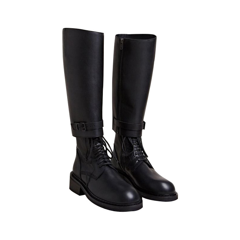 BOOTS ANN MARTIN BOOTS WOMENS BOOTS DETACHABLE TWO WEAR BOOTIES SLEEVE BOOTS HIGH BOOTS LEATHER KNIGHT BOOTS BIKER BOOTS