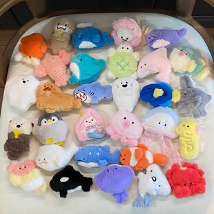 小小水族馆海洋动物毛绒冰箱贴海洋馆盲袋洞洞板版磁力贴装饰礼物