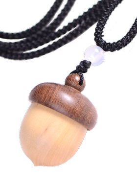 黄杨木橡果储物经书男女士吊坠