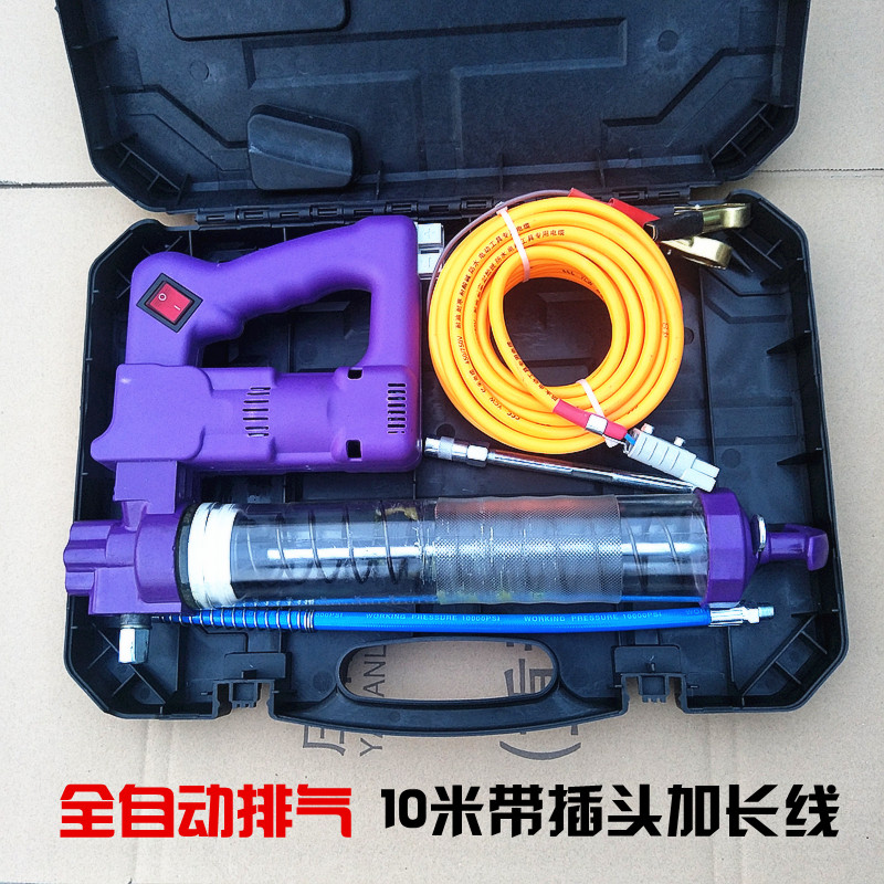 车载便携小型锂充电动黄油枪直流12v24v拉杆透明链条款毛毛虫油弹