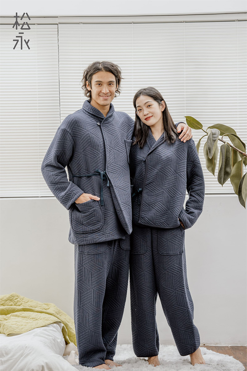 松永秋冬情侣夹棉家居服