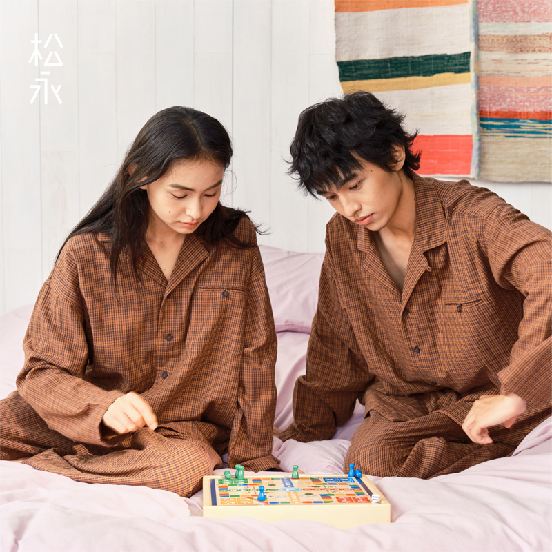 松永男女同款纯棉双层纱亲肤睡衣