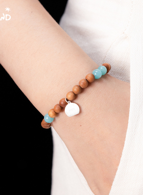 野矿岛新中式手饰925银拼接木珠珍珠天河石红玛瑙绿东陵手串叠戴