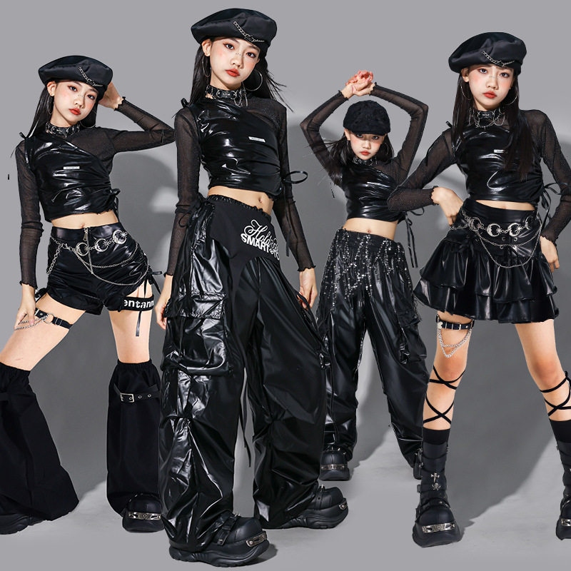 女童爵士舞演出服少儿jazz走秀潮装儿童街舞表演服装女孩炸街套装