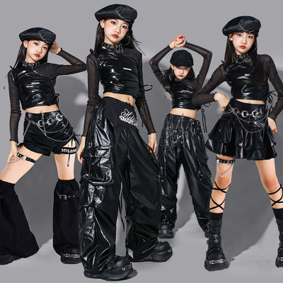 女童爵士舞演出服少儿jazz走秀潮装儿童街舞表演服装女孩炸街套装