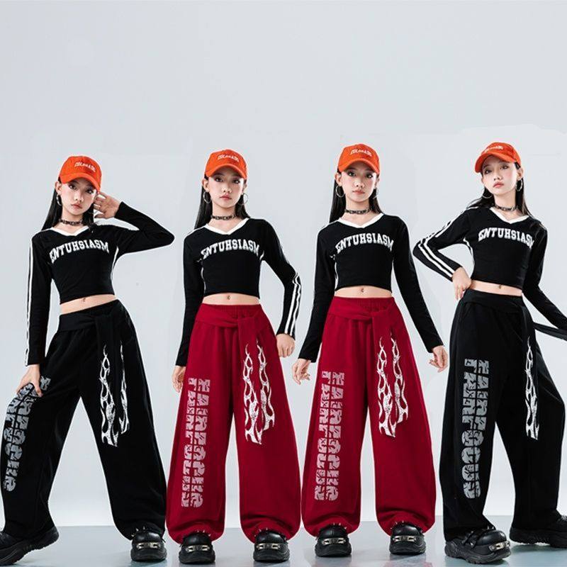 爵士舞女童服装潮酷儿童模特走秀演出服女孩舞蹈练功服少儿表演服