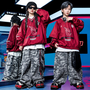 嘻哈街舞儿童潮服男女孩演出服时髦卫衣套装少儿hiphop架子鼓表演