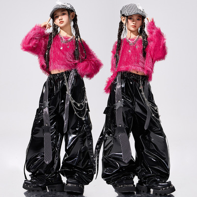 爵士舞女童服装潮酷时髦少儿jazz街舞演出服女孩元旦酷辣秋冬套装