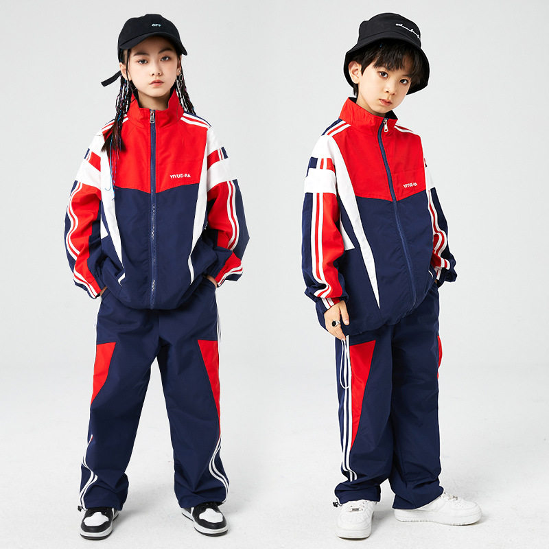 街舞儿童潮服小学生运动会开幕式团体班服男女孩宽松街舞表演服装
