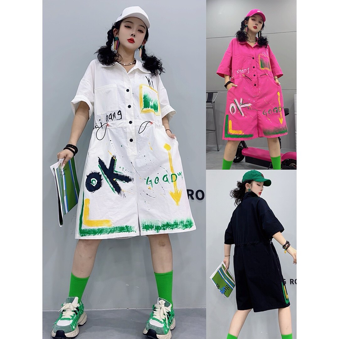 2025夏新款宽松显瘦时尚个性休闲减龄洋气连体裤女百搭连体短裤潮