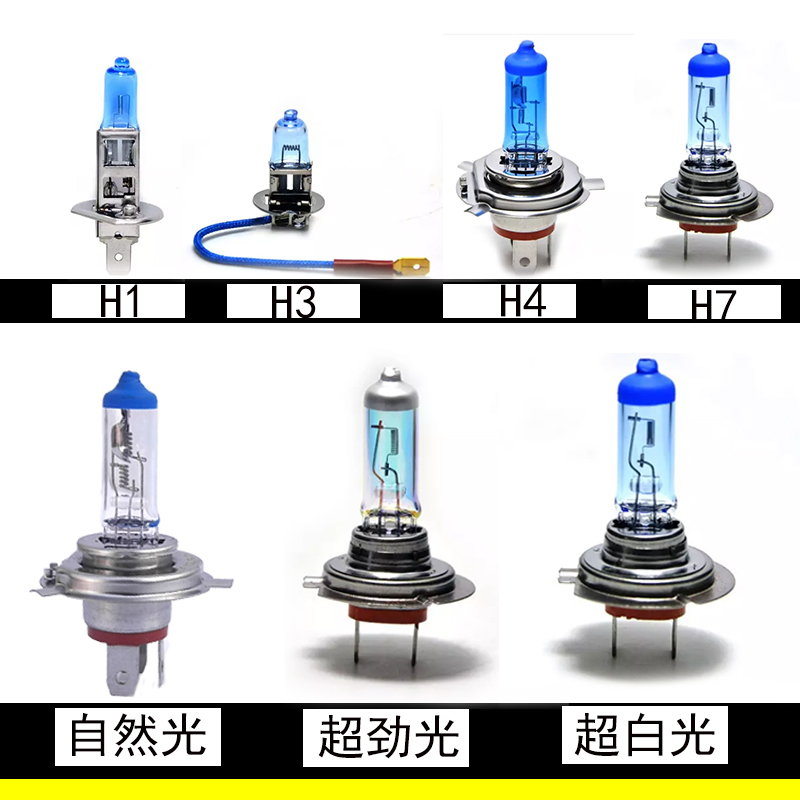 汽车灯泡H4H1近远光雾灯小车12V货车24V卤素氙气超亮前大灯泡H7H3 汽车零部件/养护/美容/维保 汽车灯泡 原图主图